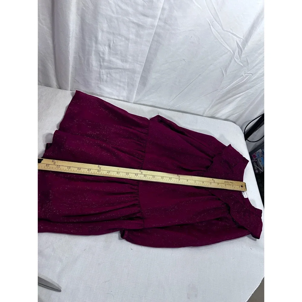 Carter's Child of Mine Dress 5T Burgundy Metallic Ruffle Tiered Toddler Girls